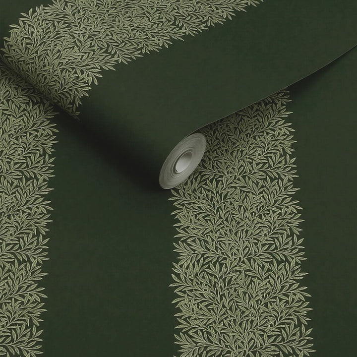 William Morris Willow Stripe Privet Green Wallpaper
