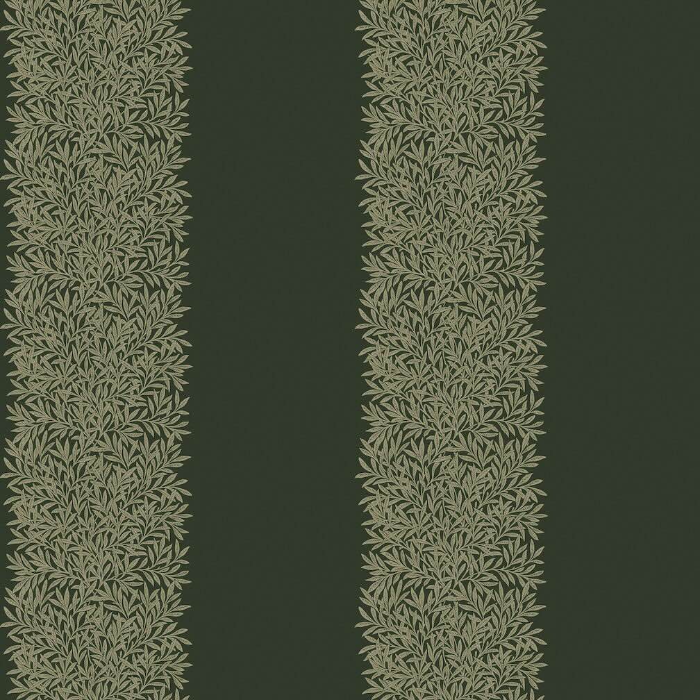 William Morris Willow Stripe Privet Green Wallpaper