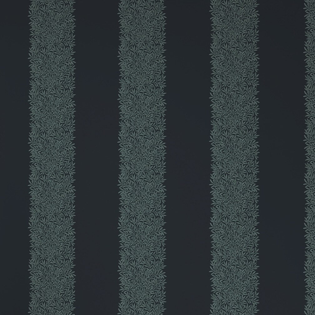 William Morris Willow Stripe Ink Blue Wallpaper