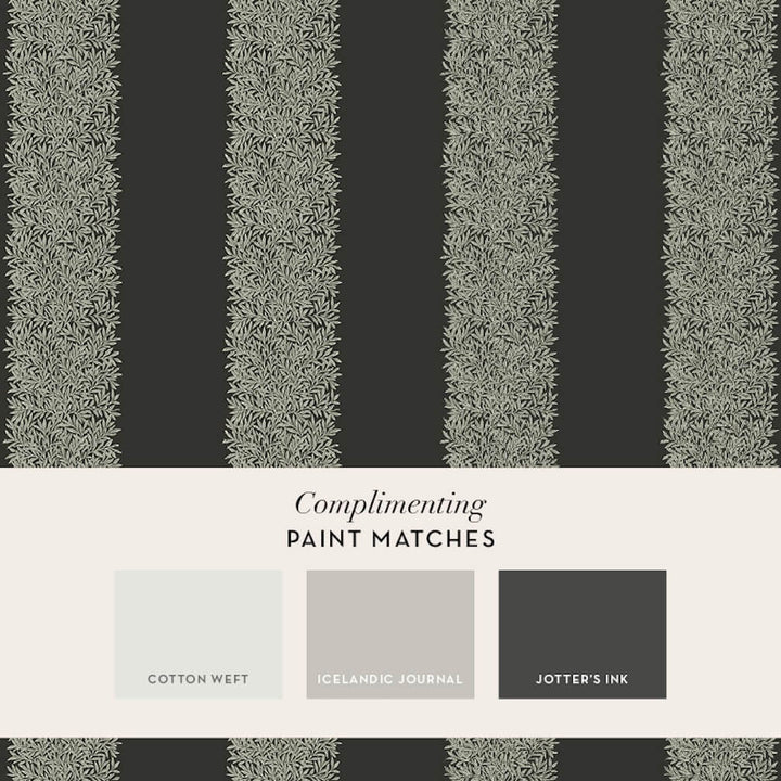 William Morris Willow Stripe Charcoal Wallpaper