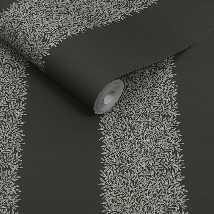 William Morris Willow Stripe Charcoal Wallpaper