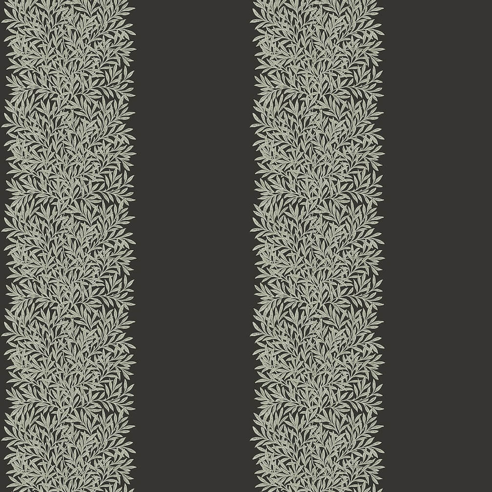 William Morris Willow Stripe Charcoal Wallpaper