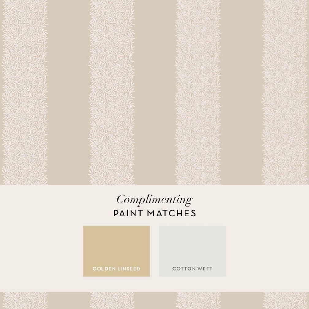 William Morris Willow Stripe Linen Wallpaper