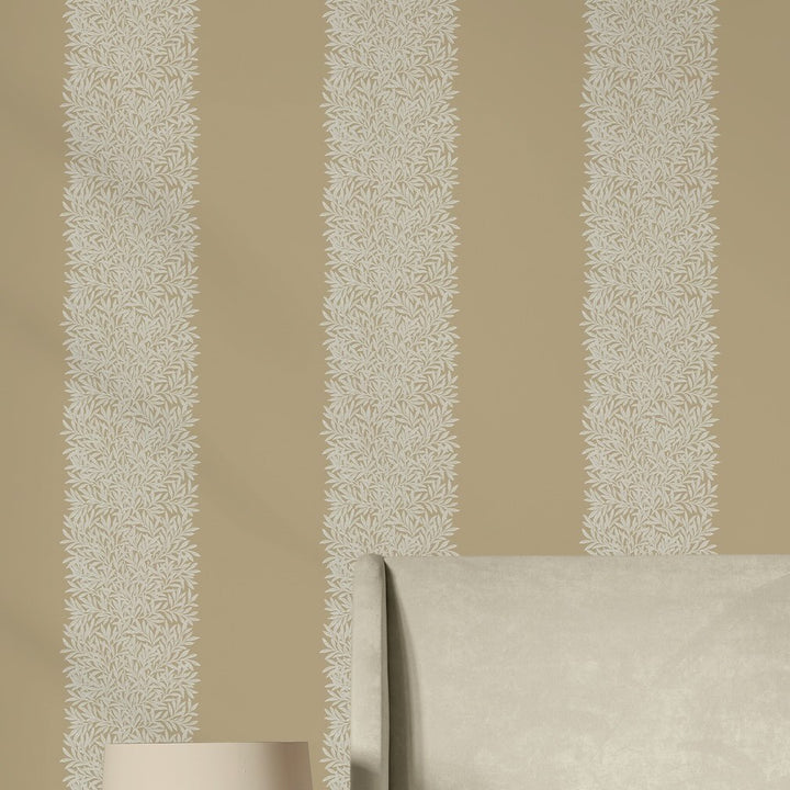 William Morris Willow Stripe Almond Wallpaper