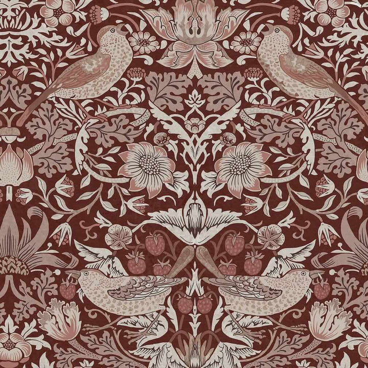 William Morris Strawberry Thief Damson Wallpaper