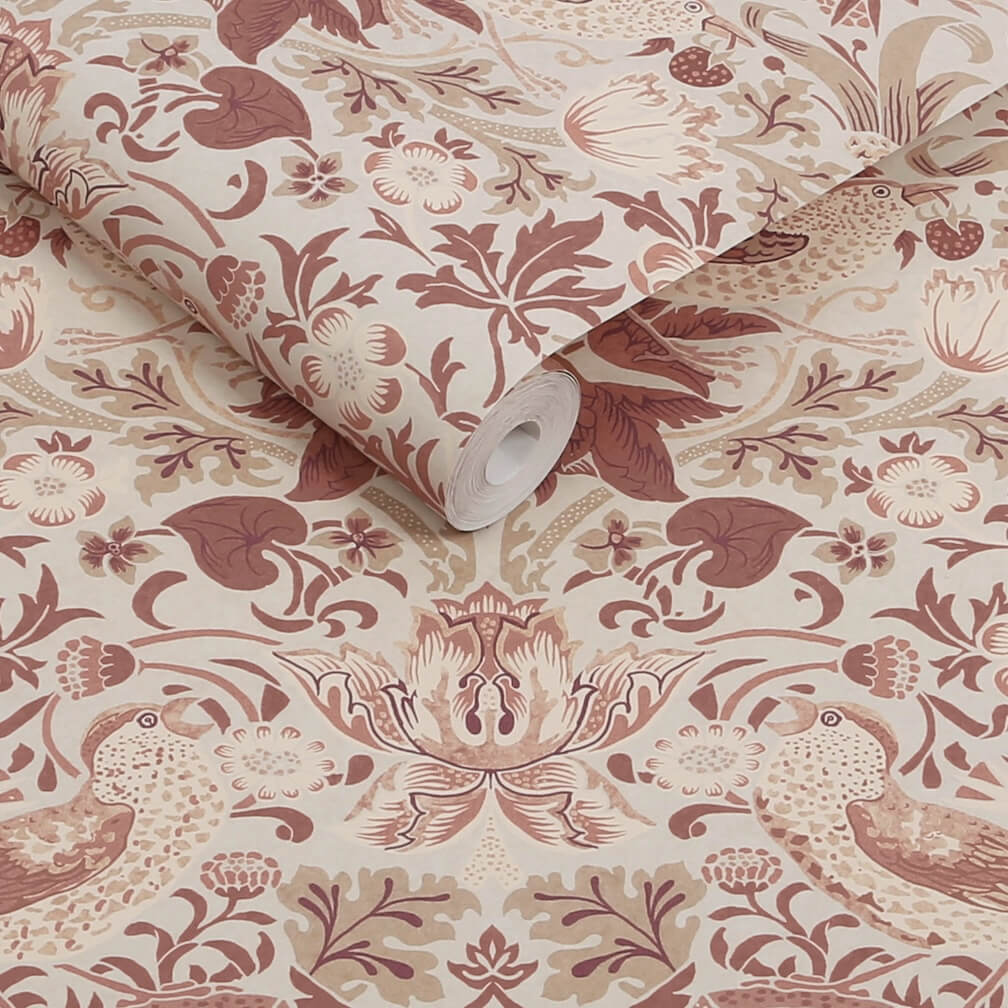 William Morris Strawberry Thief Sienna Wallpaper