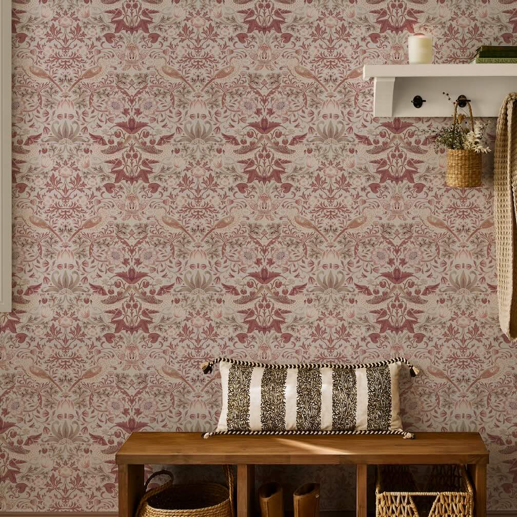 William Morris Strawberry Thief Sienna Wallpaper