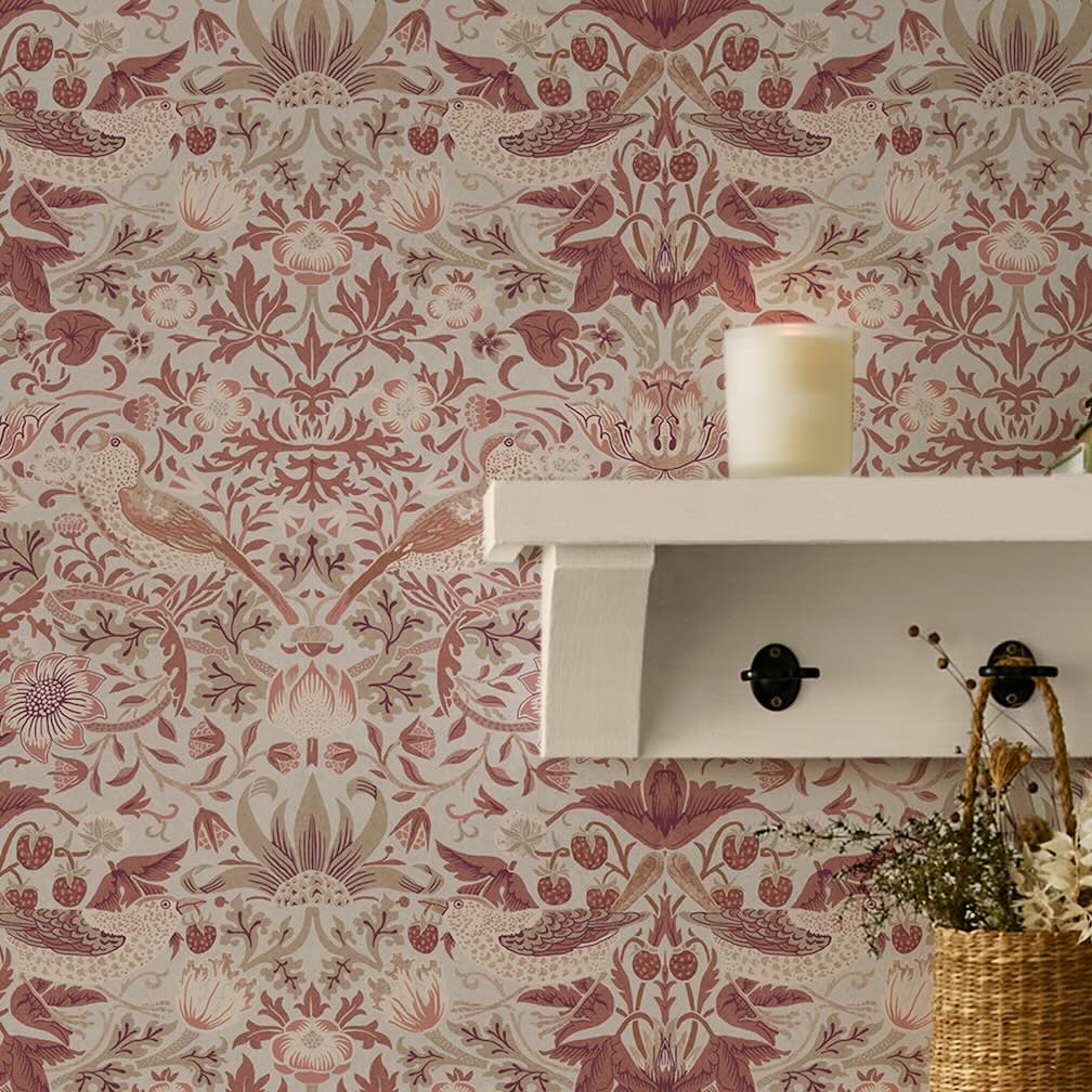 William Morris Strawberry Thief Sienna Wallpaper