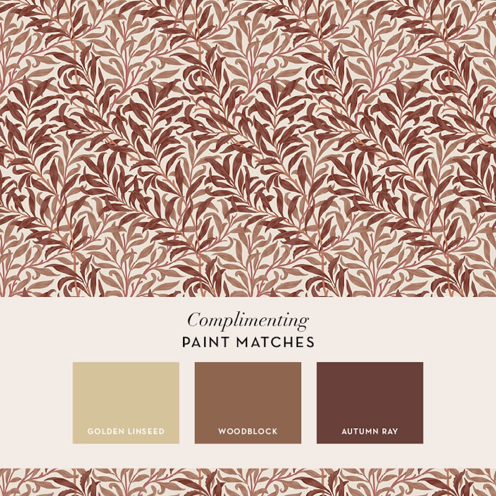 William Morris Willow Bough Terracotta Wallpaper