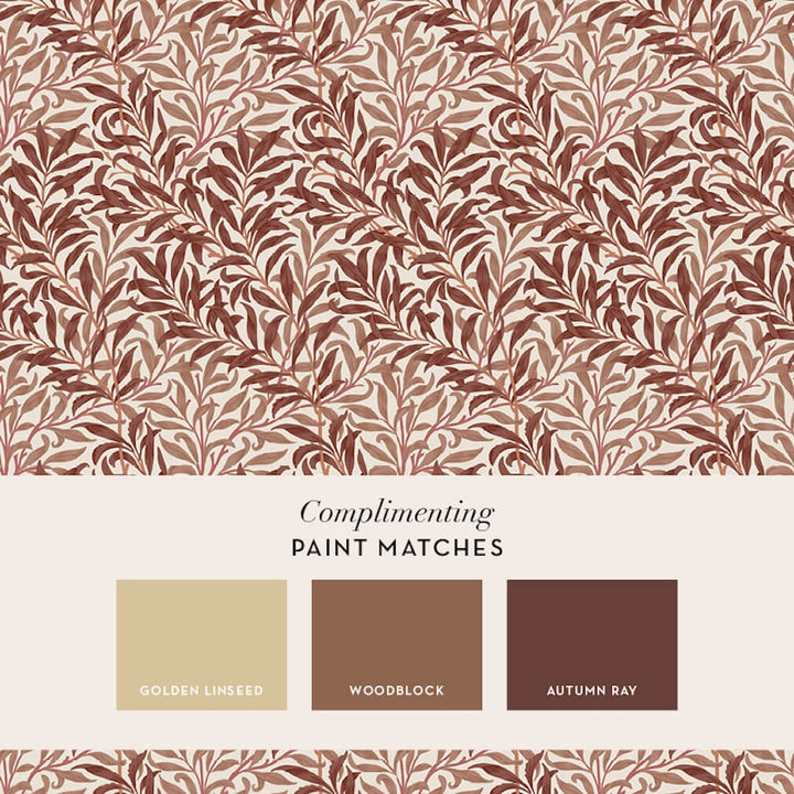 William Morris Willow Bough Terracotta Wallpaper