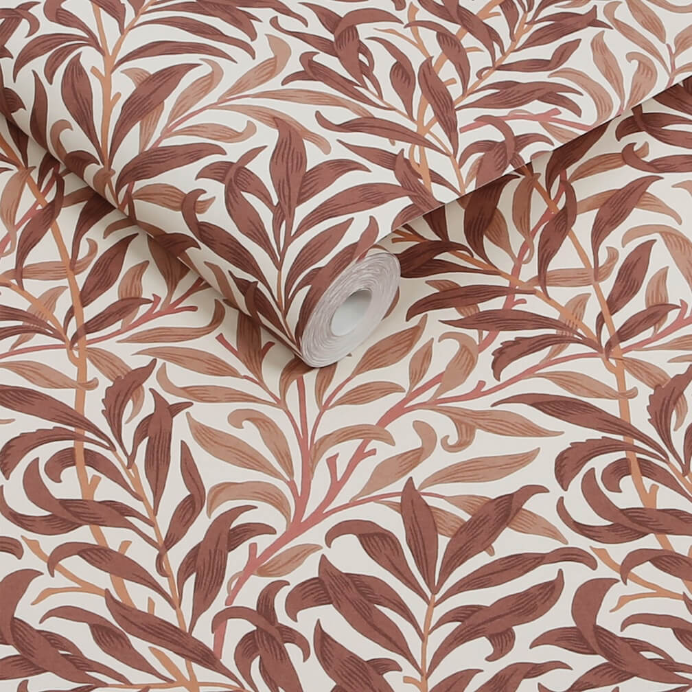 William Morris Willow Bough Terracotta Wallpaper