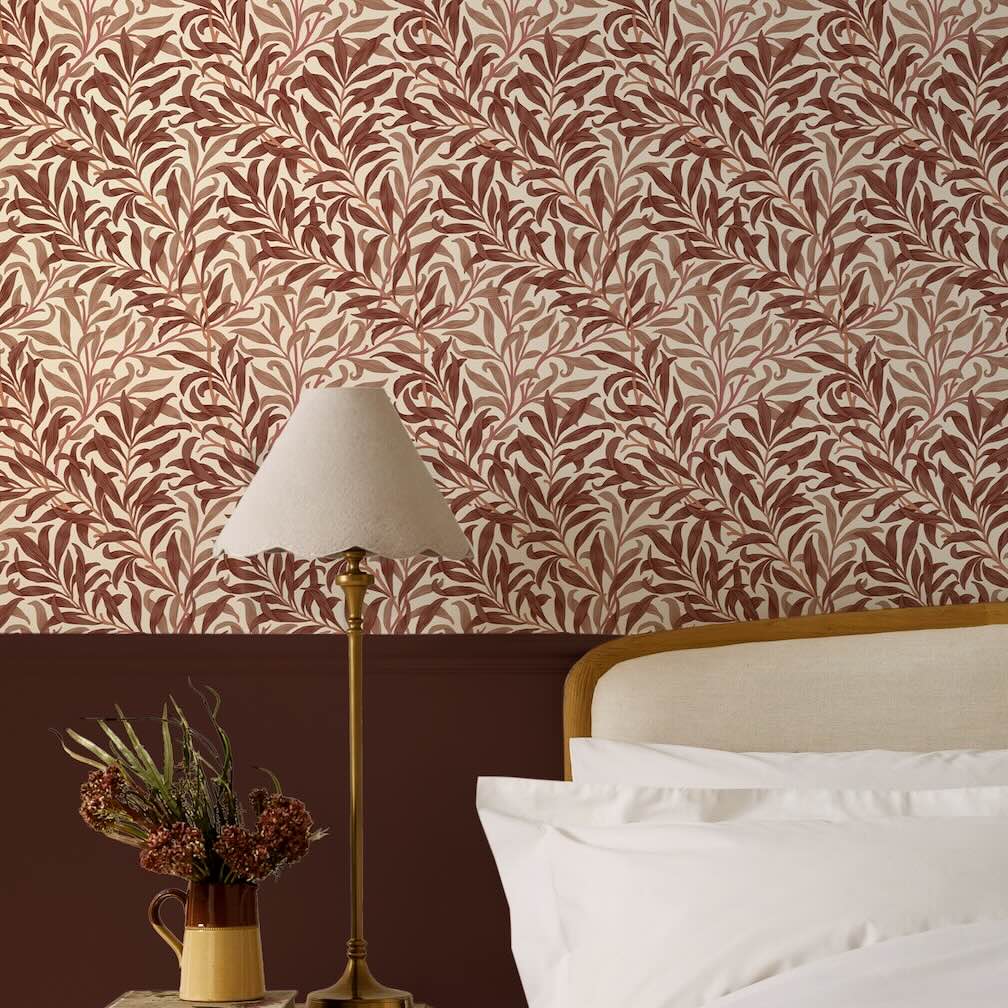 William Morris Willow Bough Terracotta Wallpaper