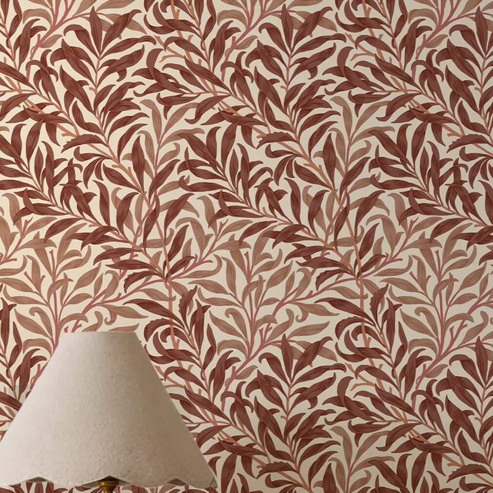 William Morris Willow Bough Terracotta Wallpaper