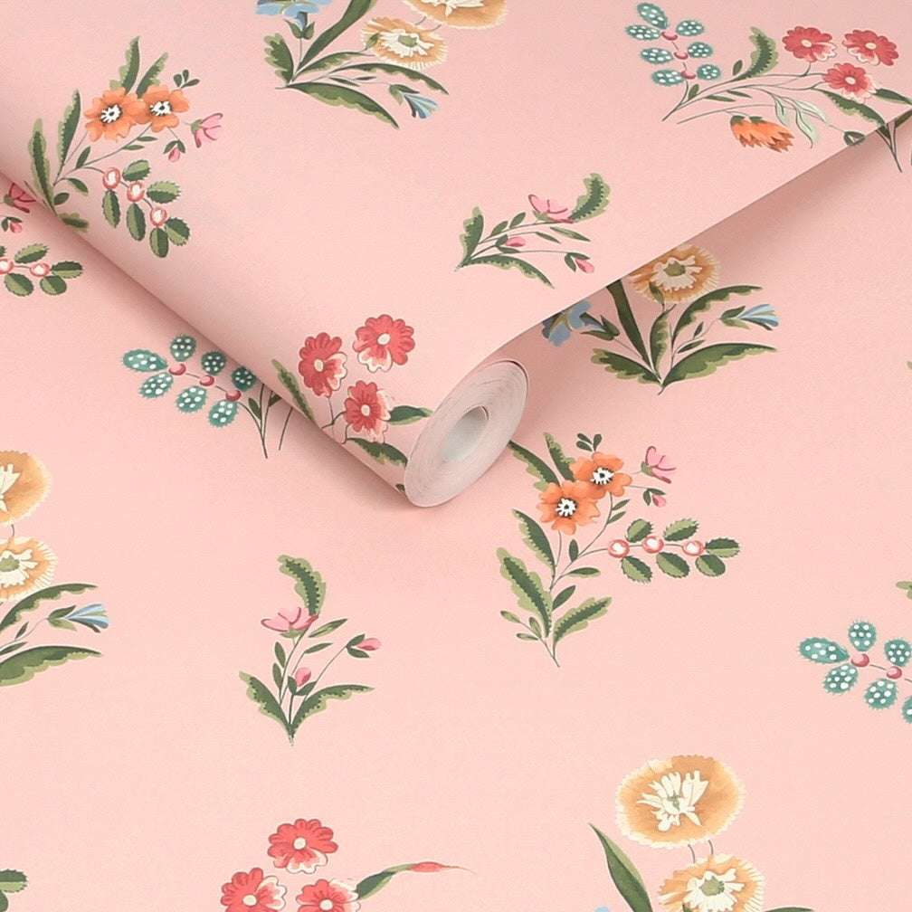 Cath Kidston Flutter Bunches Pink Wallpaper