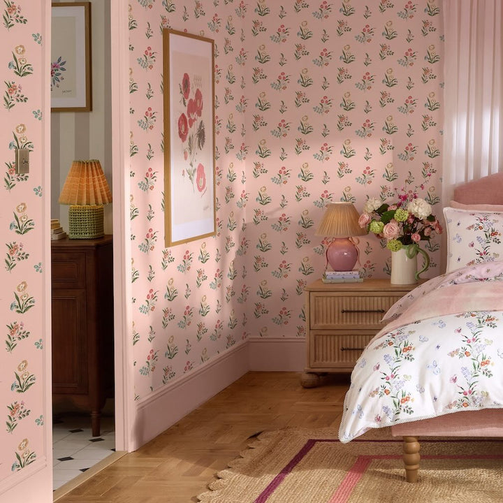 Cath Kidston Flutter Bunches Pink Wallpaper