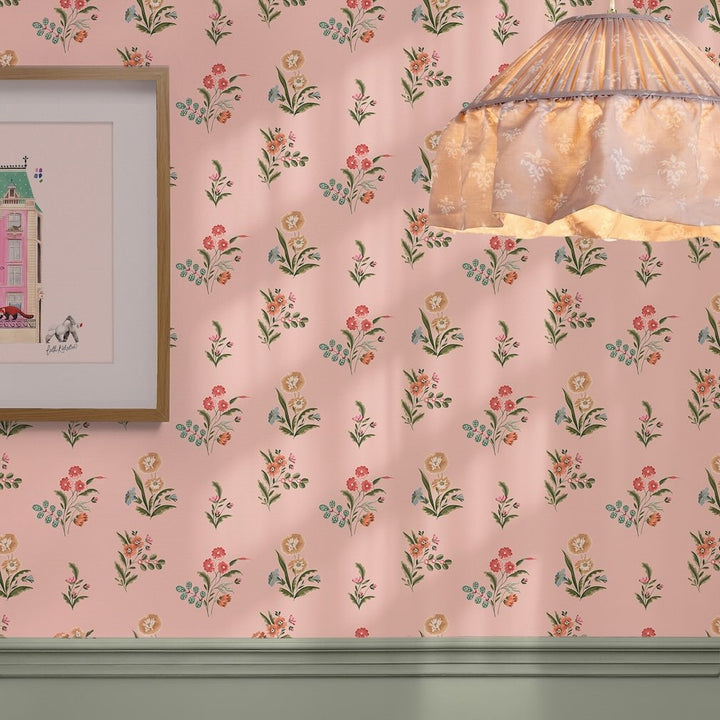 Cath Kidston Flutter Bunches Pink Wallpaper
