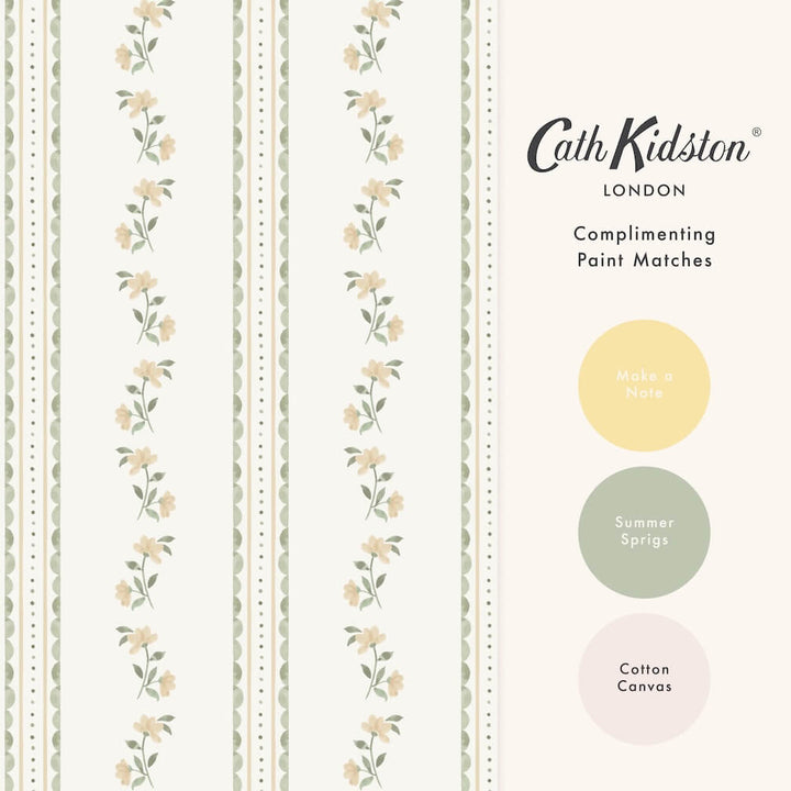 Cath Kidston Treasure Floral Lemon and Sage Wallpaper