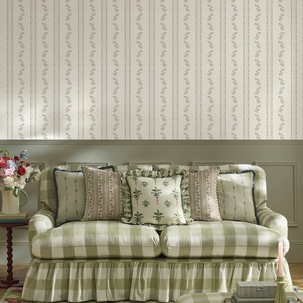 Cath Kidston Treasure Floral Lemon and Sage Wallpaper