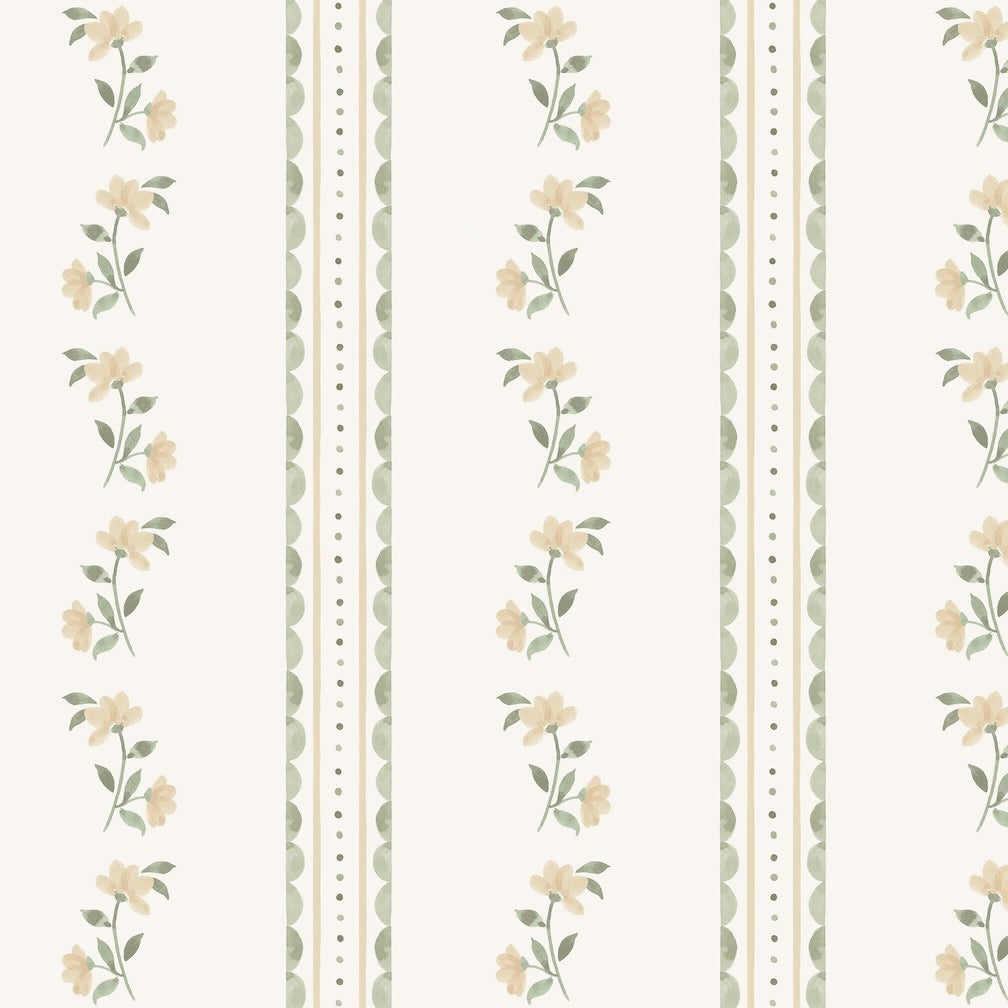 Cath Kidston Treasure Floral Lemon and Sage Wallpaper