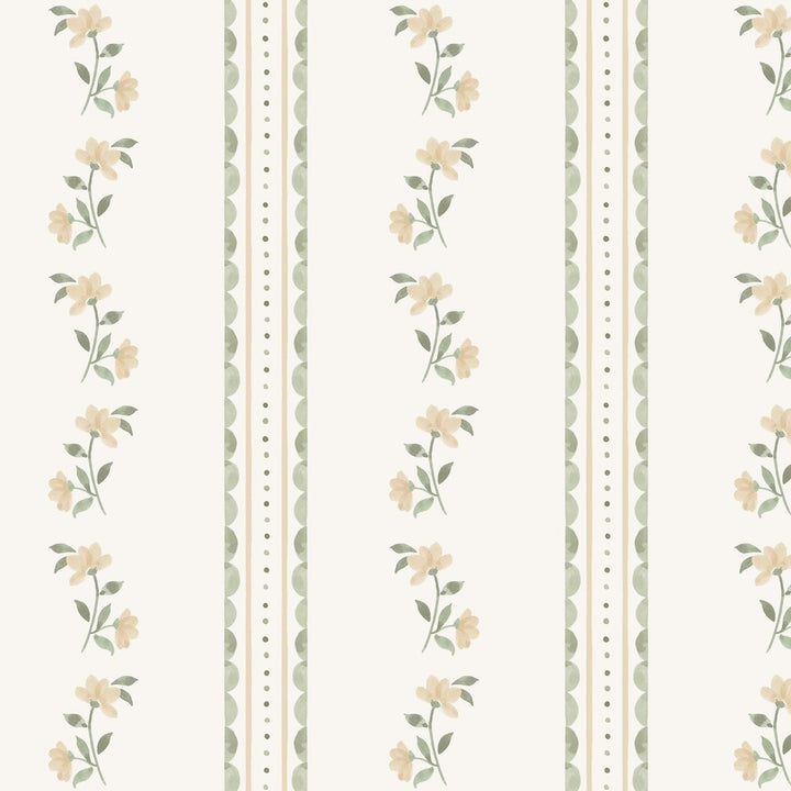 Cath Kidston Treasure Floral Lemon and Sage Wallpaper