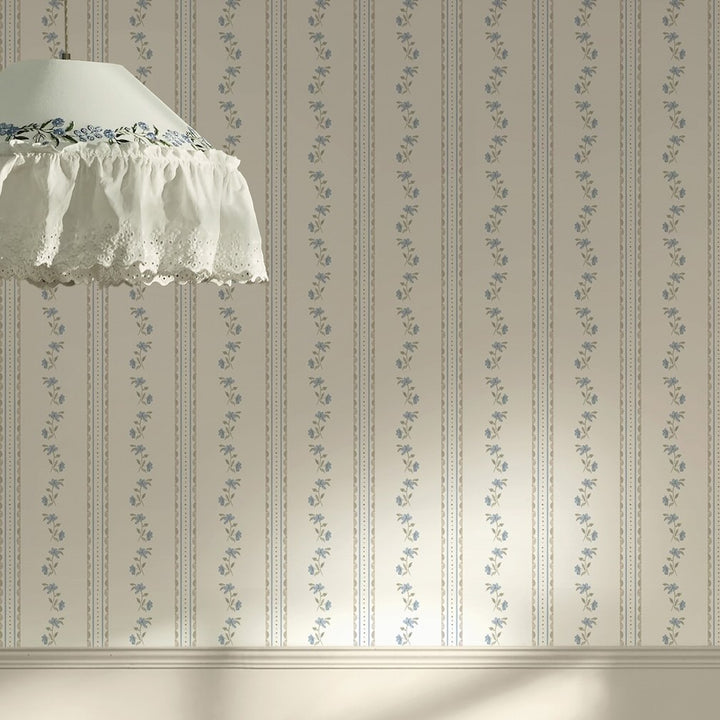 Cath Kidston Treasure Floral Powder Blue Wallpaper