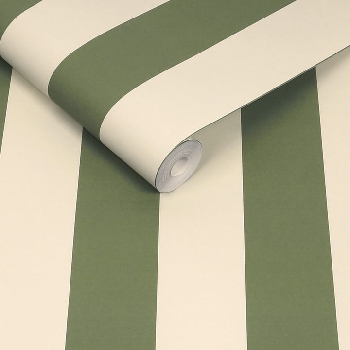 Cath Kidston Canopy Stripe Vintage Green Wallpaper