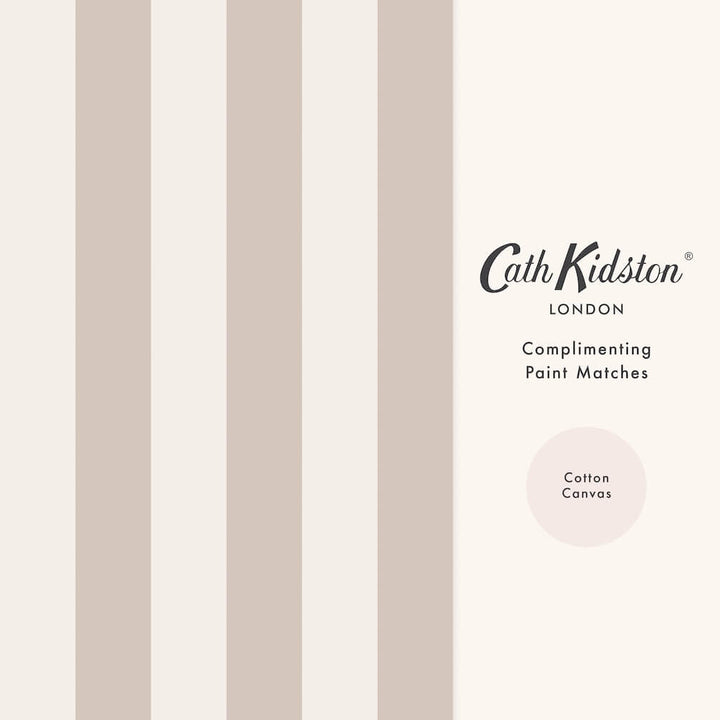 Cath Kidston Canopy Stripe Rose Pink and Cream Wallpaper
