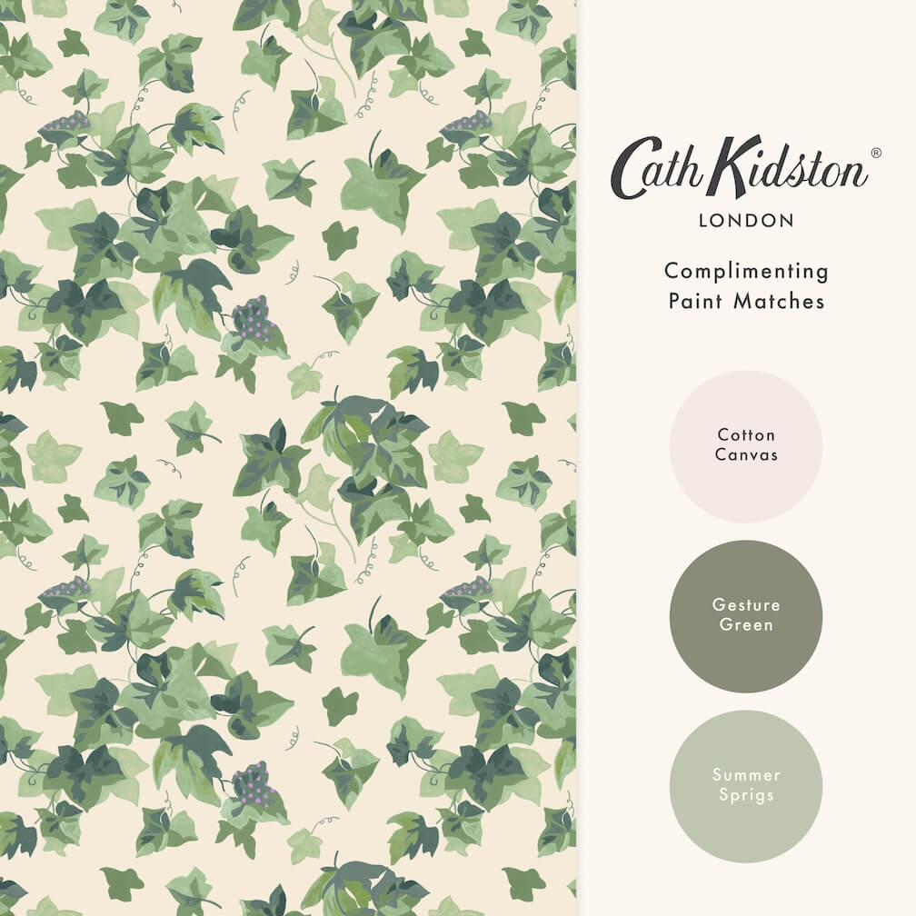 Cath Kidston Ivy Sky Green Wallpaper