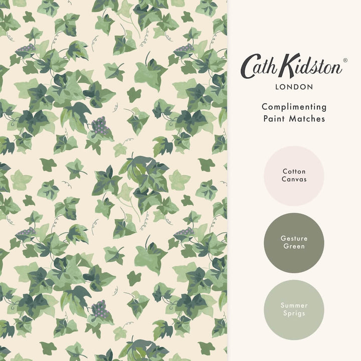 Cath Kidston Ivy Sky Green Wallpaper