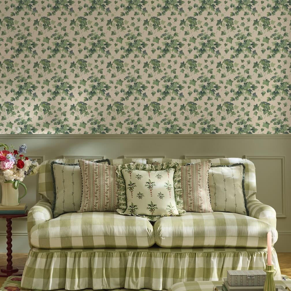 Cath Kidston Ivy Sky Green Wallpaper
