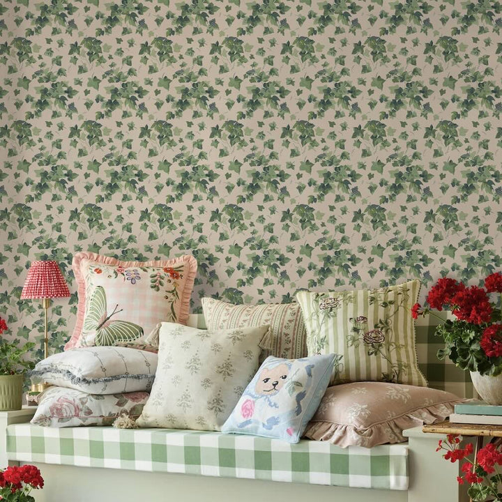 Cath Kidston Ivy Sky Green Wallpaper