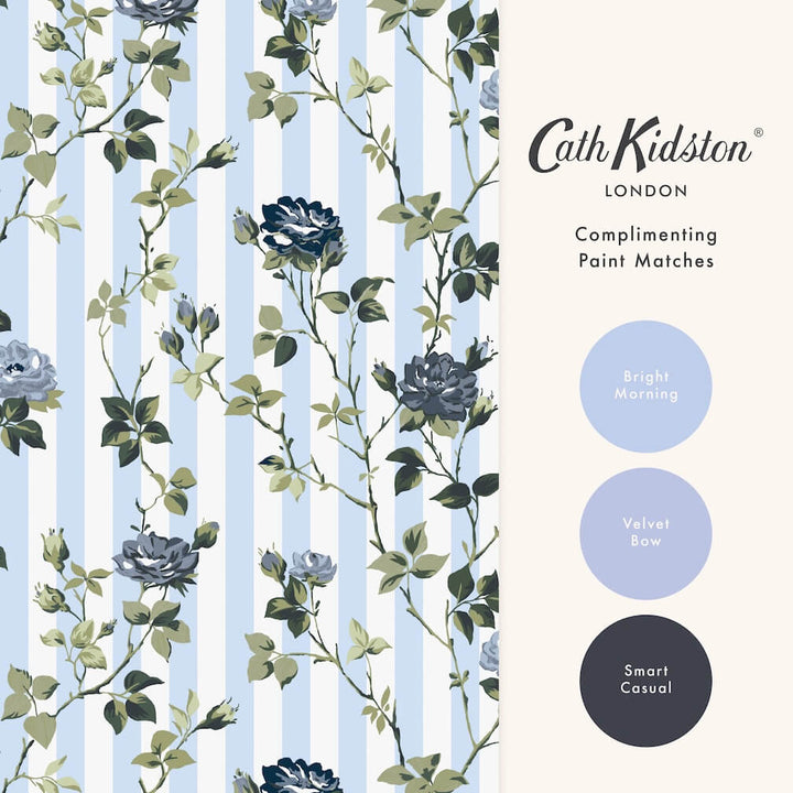 Cath Kidston Climbing Rose Blue Wallpaper