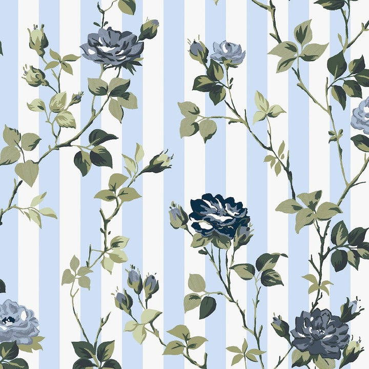 Cath Kidston Climbing Rose Blue Wallpaper