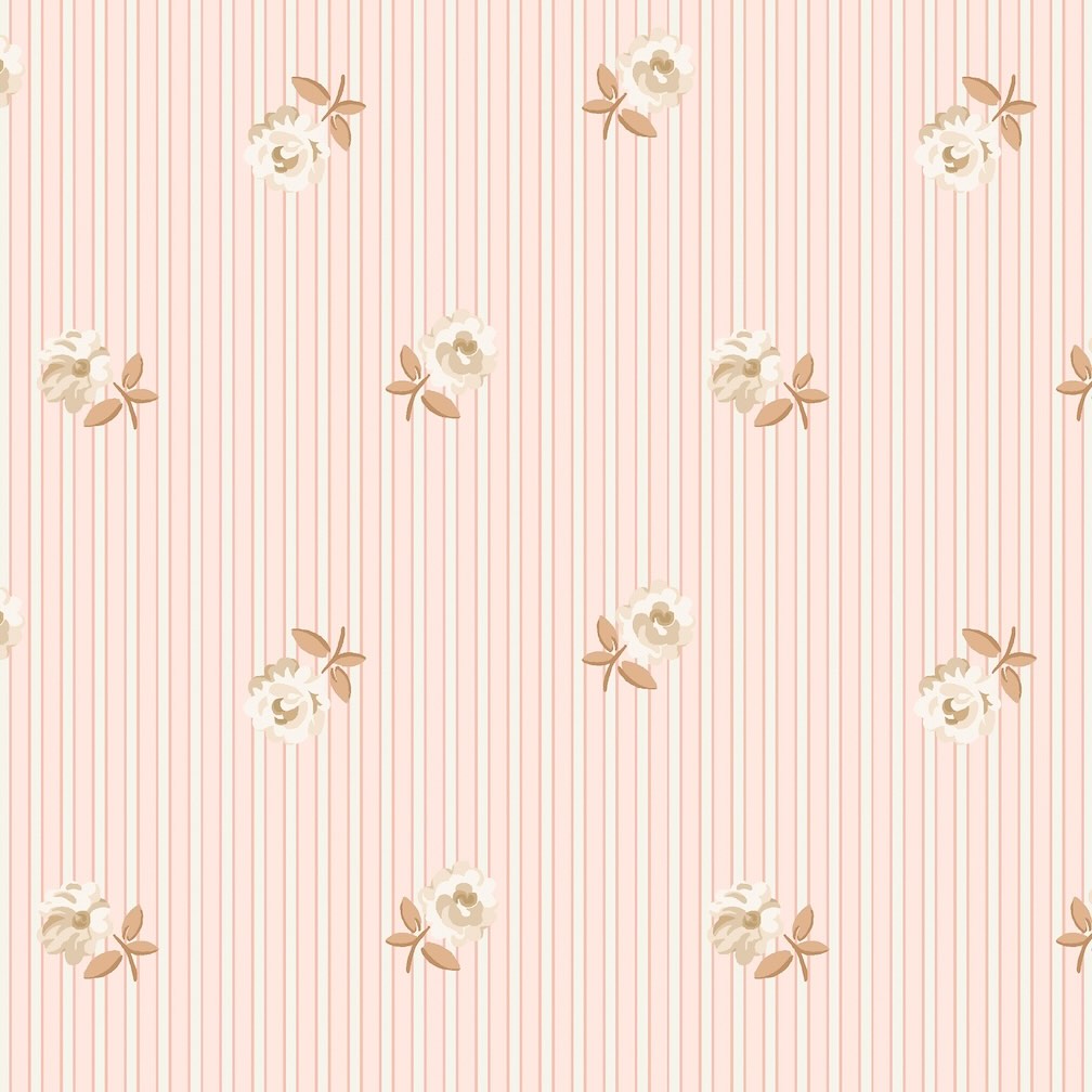 Cath Kidston Rose Spaced Stripe Pink Wallpaper