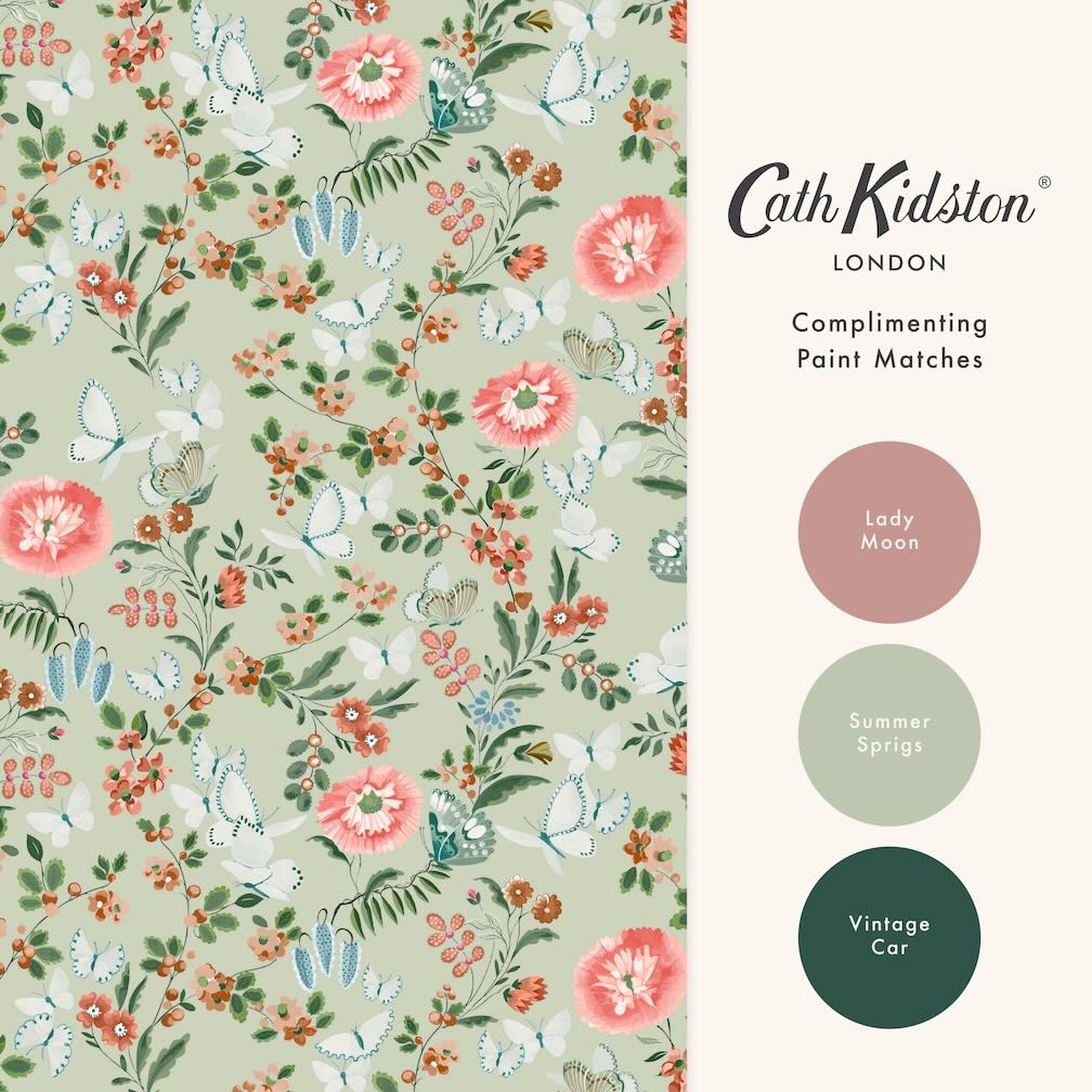 Cath Kidston Butterfly Dance Sage Wallpaper
