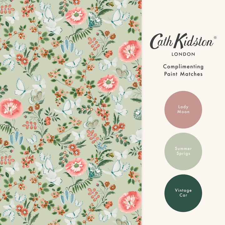 Cath Kidston Butterfly Dance Sage Wallpaper