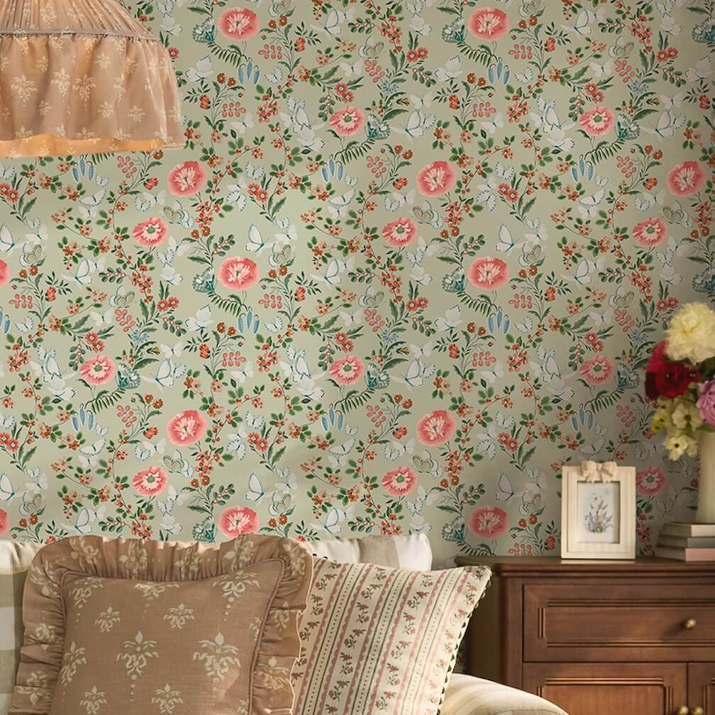 Cath Kidston Butterfly Dance Sage Wallpaper