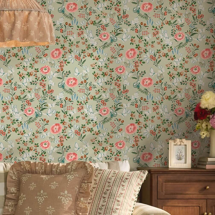 Cath Kidston Butterfly Dance Sage Wallpaper