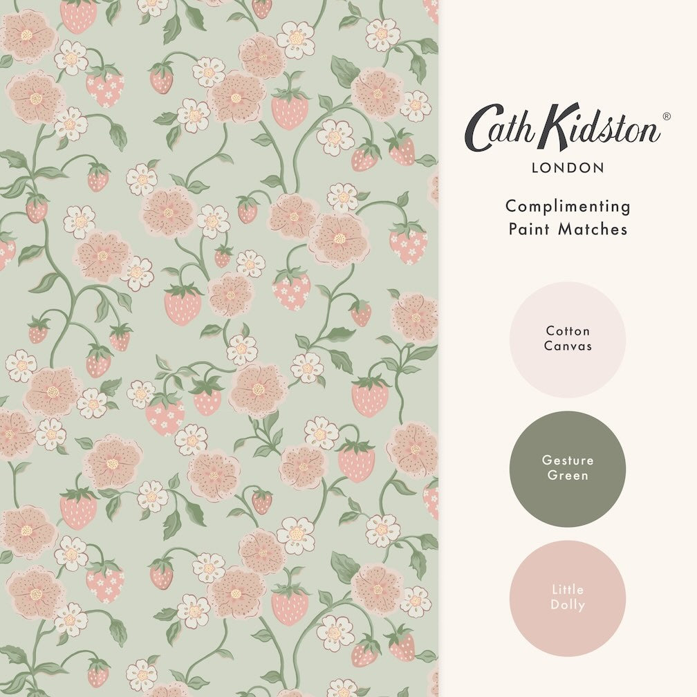 Cath Kidston Strawberry Sage Wallpaper