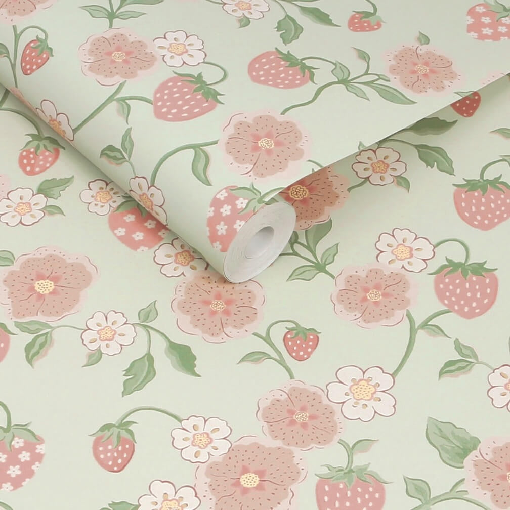 Cath Kidston Strawberry Sage Wallpaper