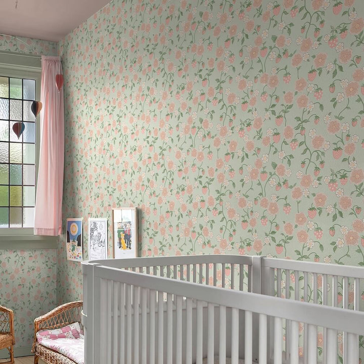 Cath Kidston Strawberry Sage Wallpaper