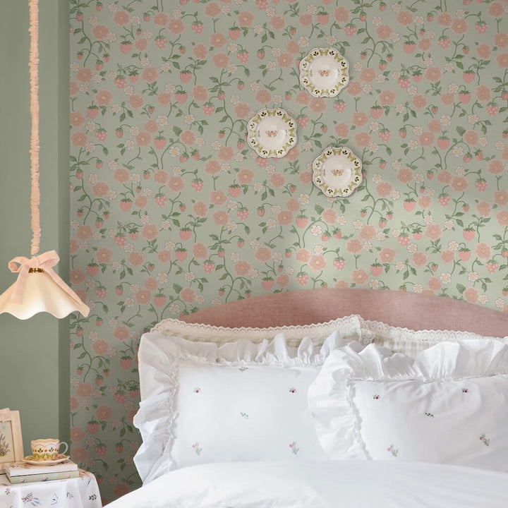 Cath Kidston Strawberry Sage Wallpaper
