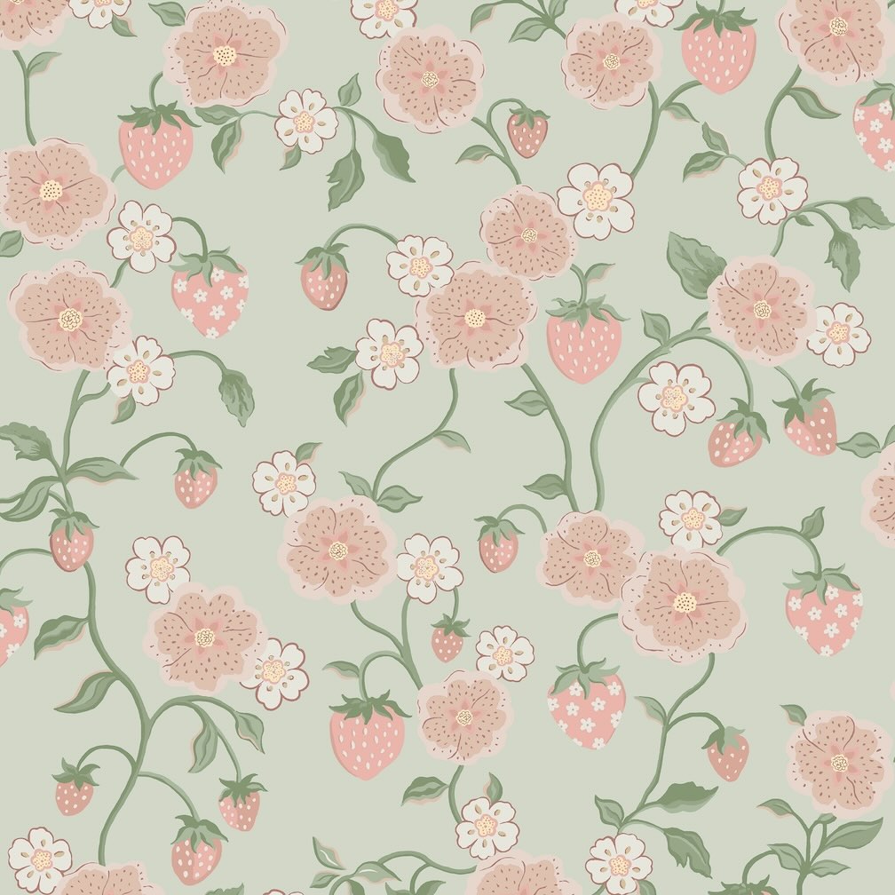 Cath Kidston Strawberry Sage Wallpaper