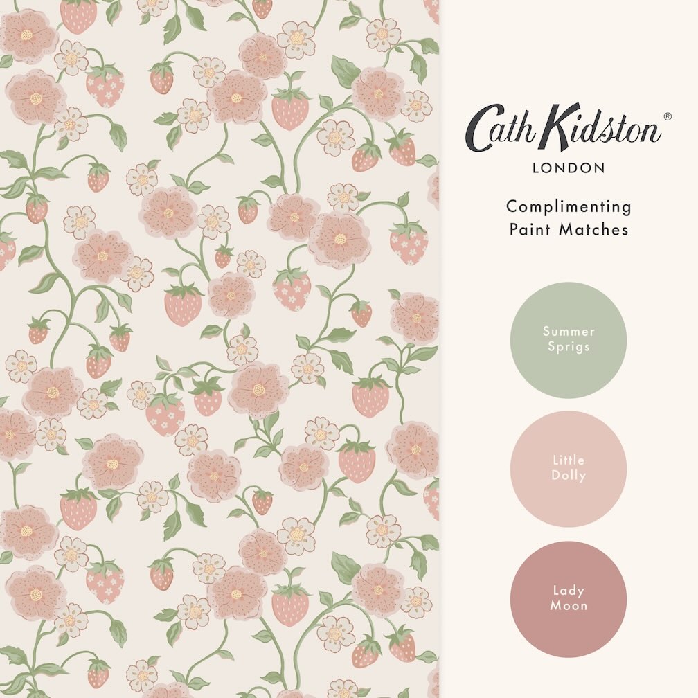 Cath Kidston Strawberry Pink Wallpaper