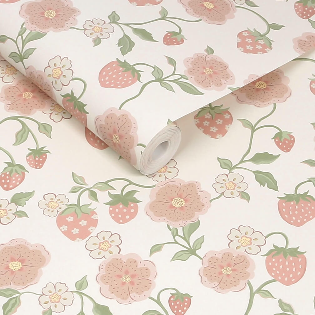 Cath Kidston Strawberry Pink Wallpaper