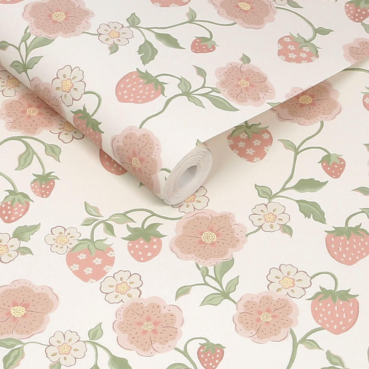 Cath Kidston Strawberry Pink Wallpaper