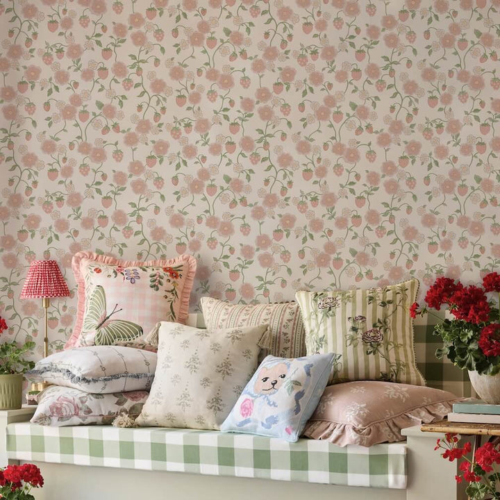 Cath Kidston Strawberry Pink Wallpaper