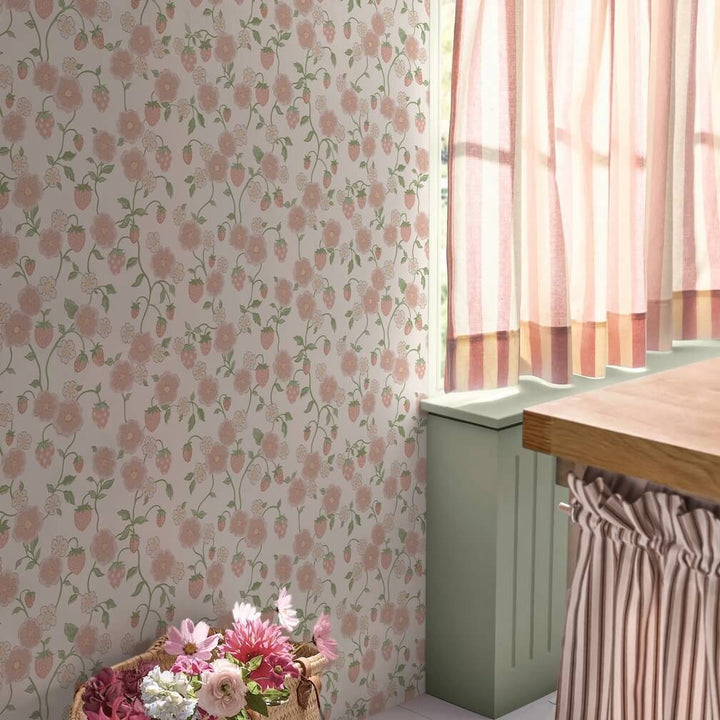Cath Kidston Strawberry Pink Wallpaper