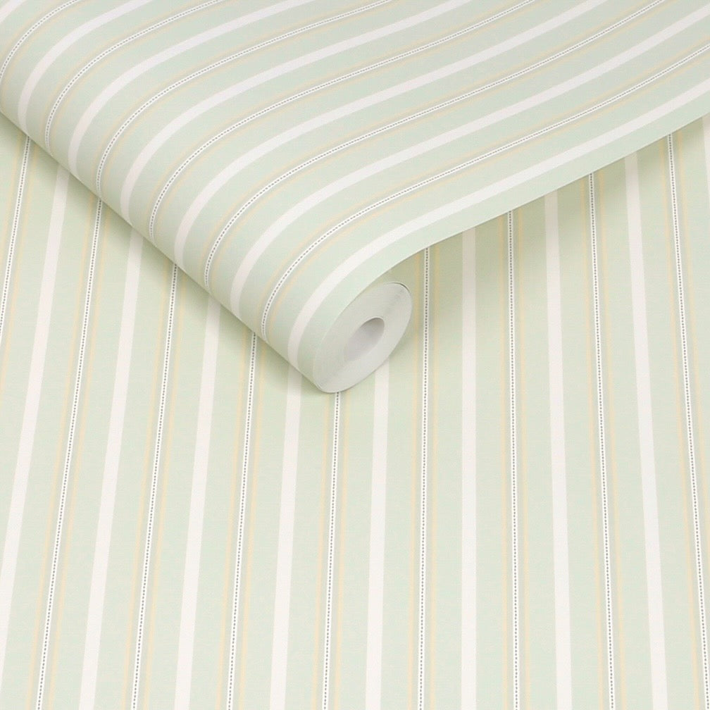 Cath Kidston Stitched Stripe Sage Wallpaper