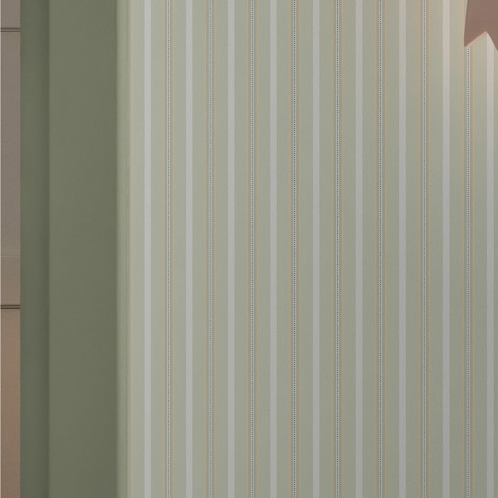 Cath Kidston Stitched Stripe Sage Wallpaper